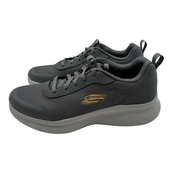 Skechers Running Shoes Men's Size 9.5 Charcoal Grey Lace Up Sneakers‎ 255149R